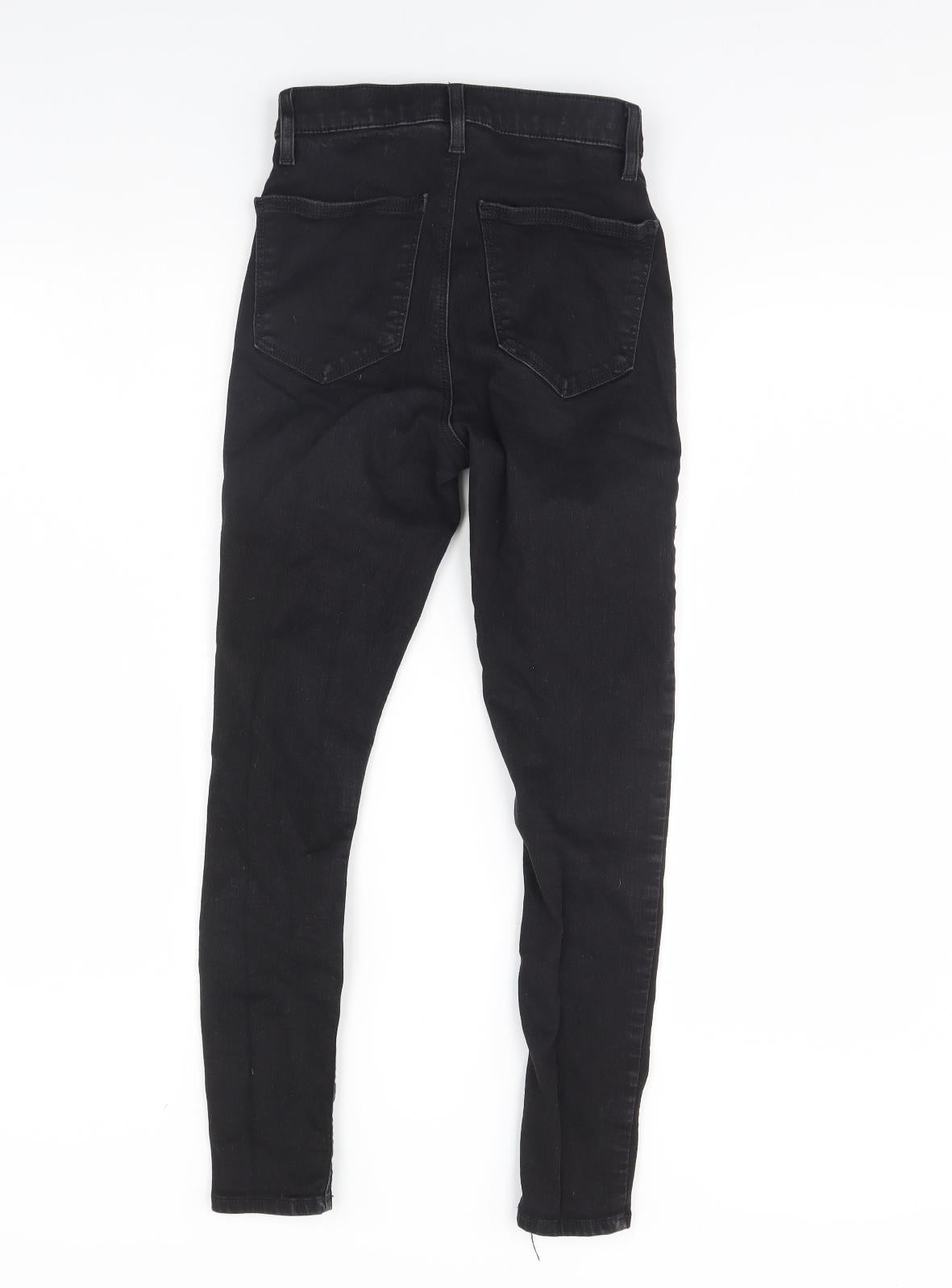 Topshop Womens Black  Denim Skinny Jeans Size 28 L26 in