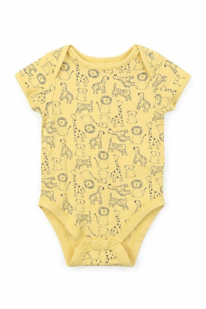 Primark Baby Yellow Animal Print  Babygrow One-Piece Size 18 Months