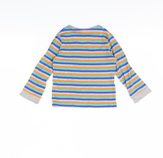 m&s Girls Green Striped  Basic T-Shirt Size 4 Years