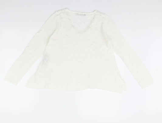 M&S Womens White   Pullover Jumper Size 10