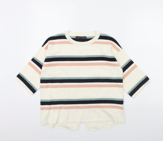 M&S Womens Ivory Striped  Pullover Jumper Size S