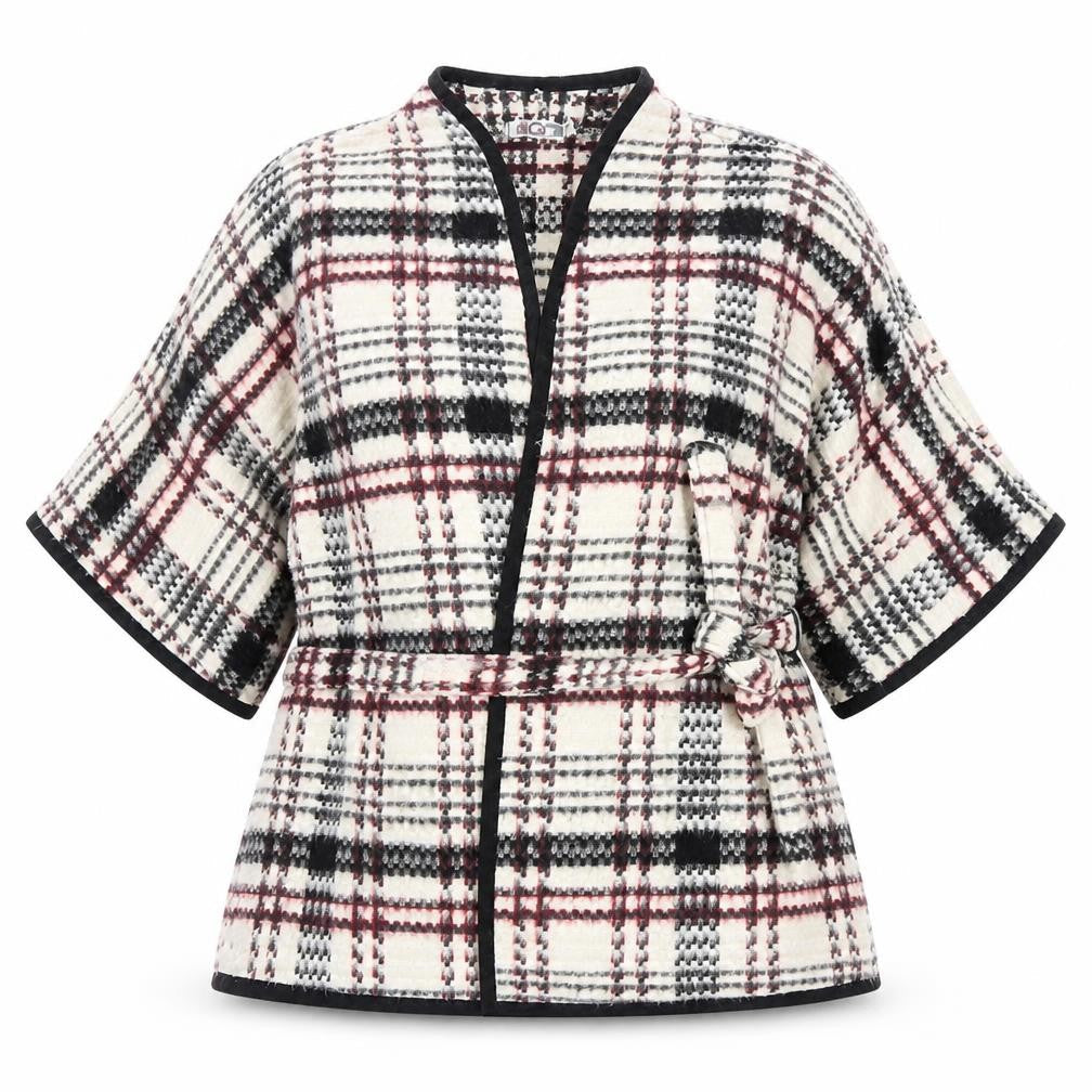 WalG Womens White Check  Jacket  Size M