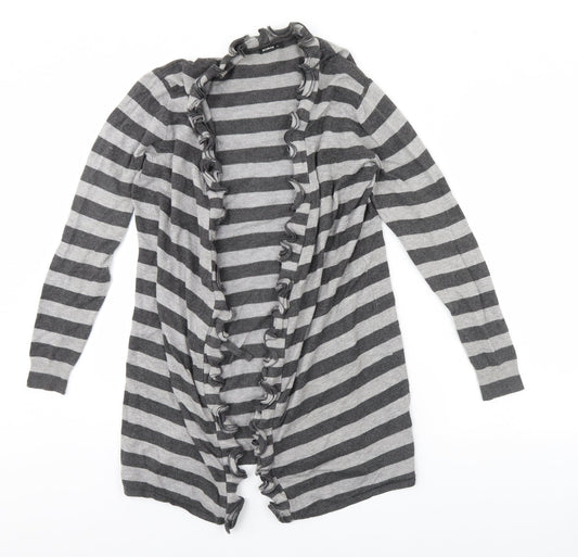 Roman Womens Grey Striped  Cardigan Jumper Size 14