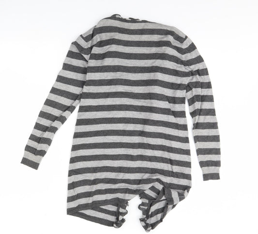 Roman Womens Grey Striped  Cardigan Jumper Size 14