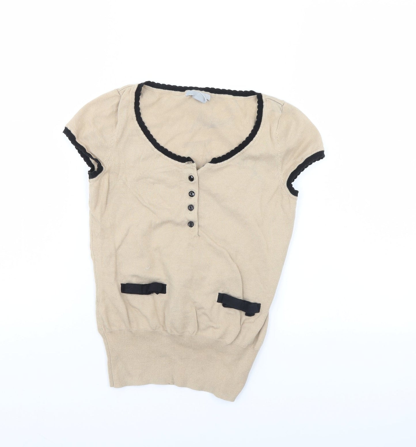 H&M Womens Beige   Basic Blouse Size XS