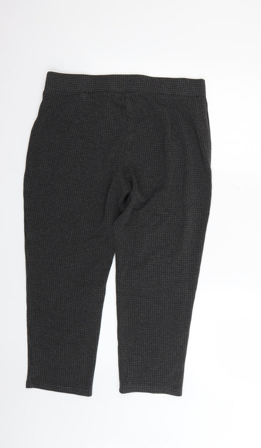 Marks and Spencer Womens Grey Check  Trousers  Size 16 L21 in