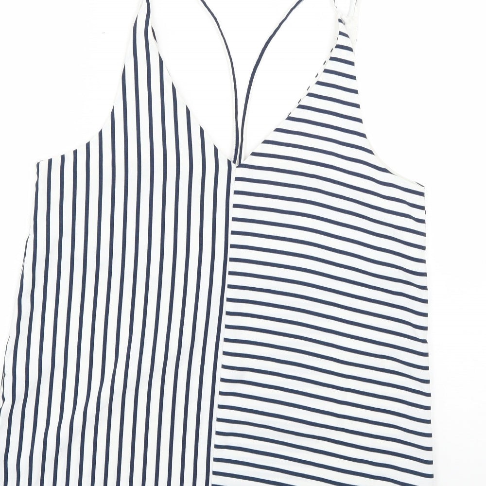 Topshop Womens Multicoloured Striped  Basic Blouse Size 10