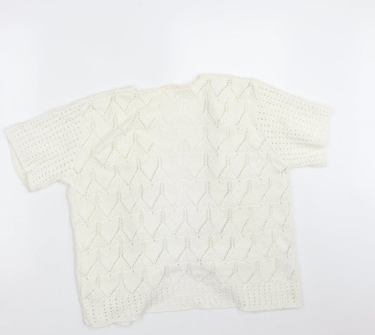 Preworn Womens Ivory Argyle/Diamond  Cardigan Jumper Size M