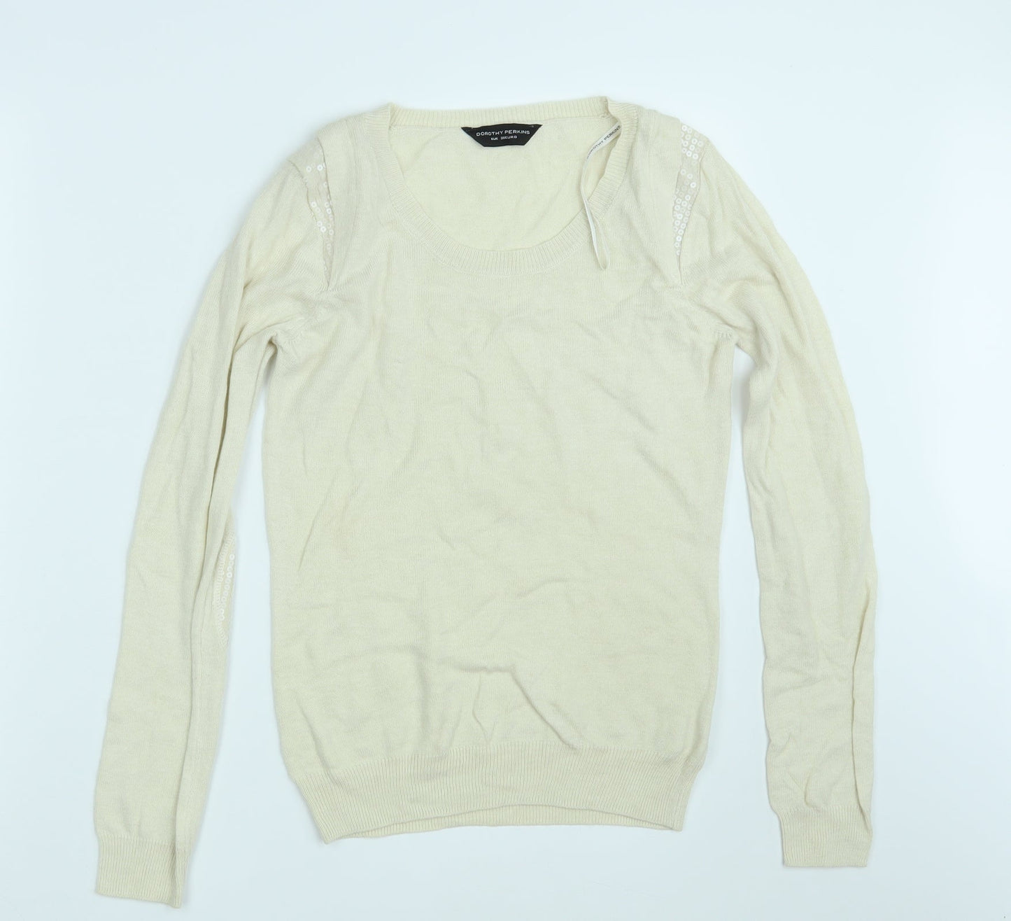 Dorothy Perkins Womens Beige  Knit Pullover Jumper Size 8