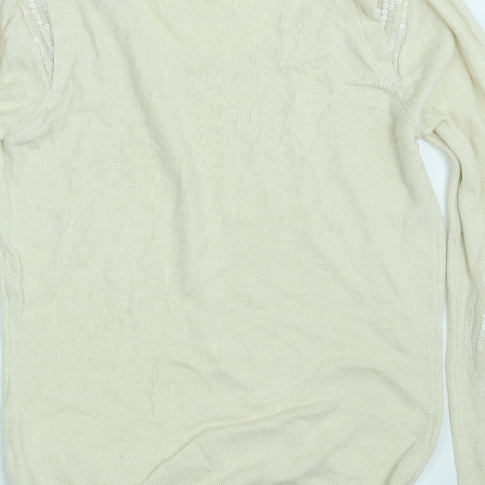 Dorothy Perkins Womens Beige  Knit Pullover Jumper Size 8