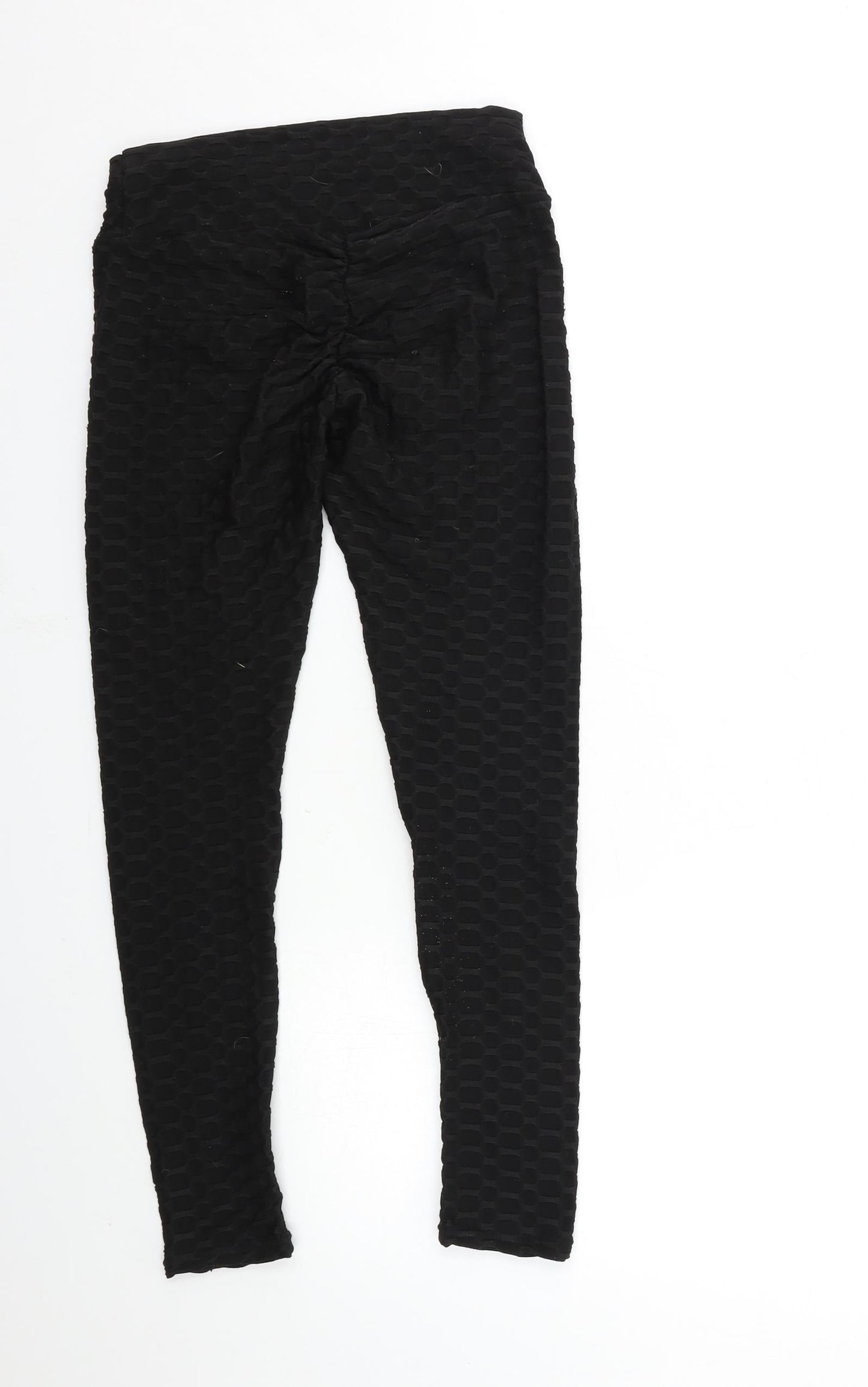 Preworn Womens Black   Carrot Leggings Size M L25 in - rouched back