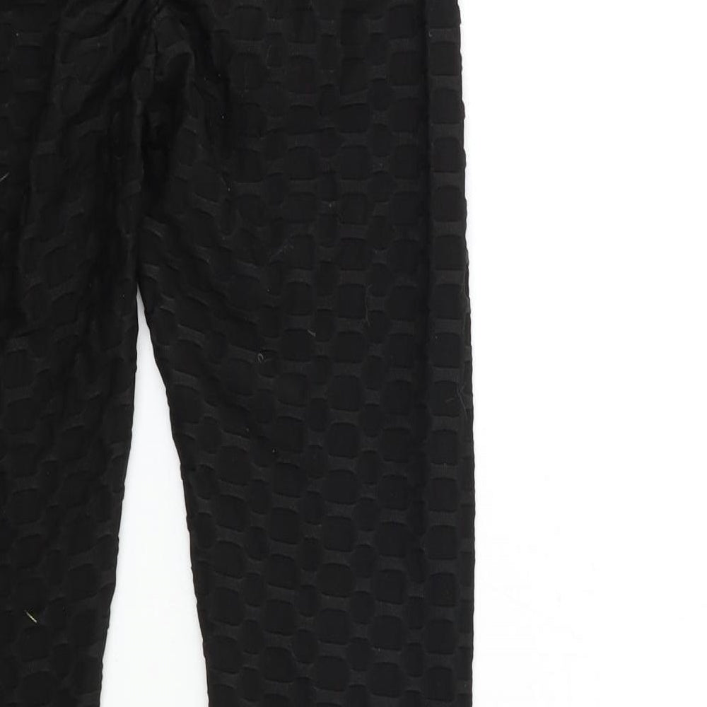 Preworn Womens Black   Carrot Leggings Size M L25 in - rouched back