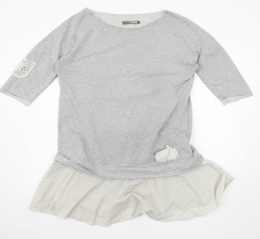 Baset Womens Grey  Jersey Basic T-Shirt Size XL