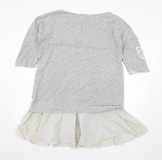 Baset Womens Grey  Jersey Basic T-Shirt Size XL