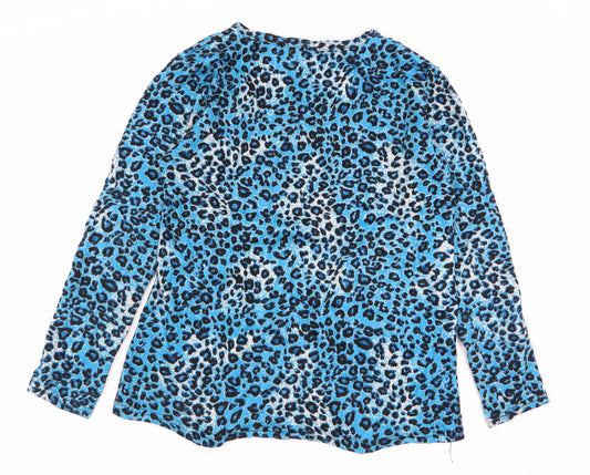 shi sheng Womens Multicoloured Animal Print  Basic T-Shirt Size L