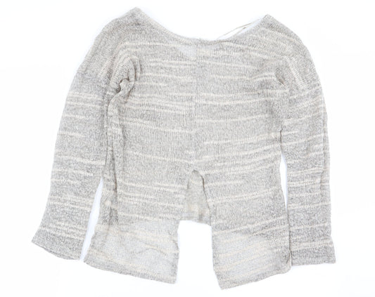 miss selfrudge Womens Beige Striped  Pullover Jumper Size 10