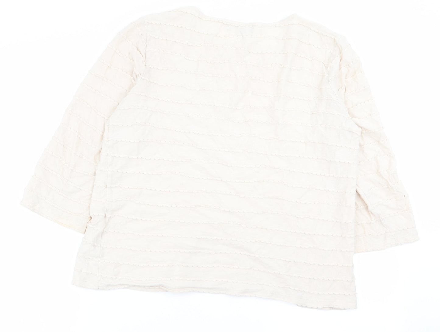 Principles Womens Beige Striped  Basic T-Shirt Size 14