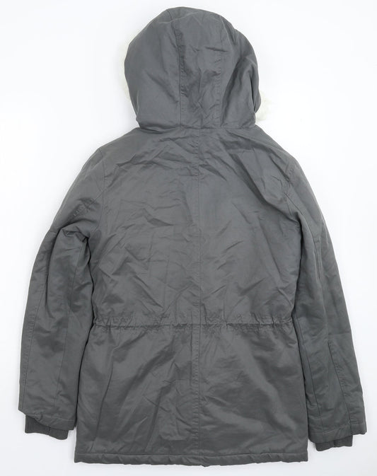 Oasis Womens Grey   Parka Coat Size S
