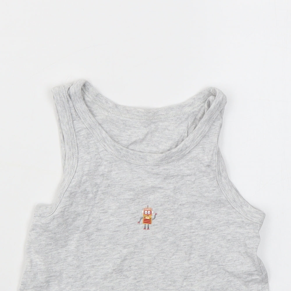 George Boys Grey Geometric  Basic T-Shirt Size 3-4 Years