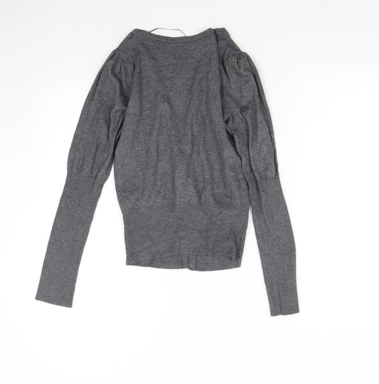 Dorothy Perkins Womens Grey  Knit Cardigan Jumper Size 10