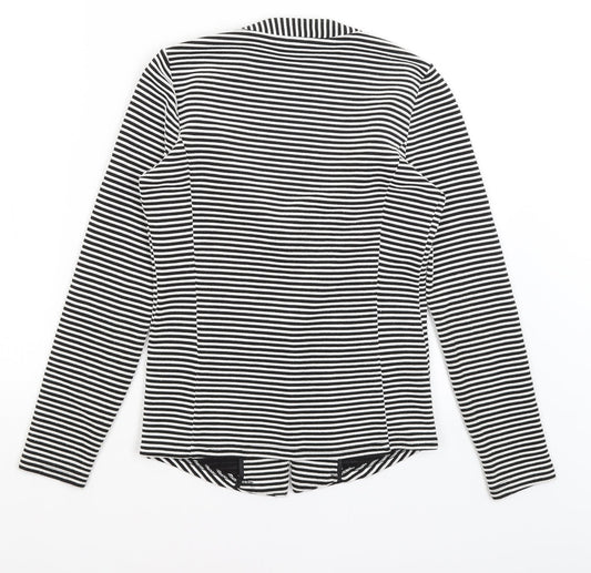 Papaya Womens Black Striped  Jacket Blazer Size 8