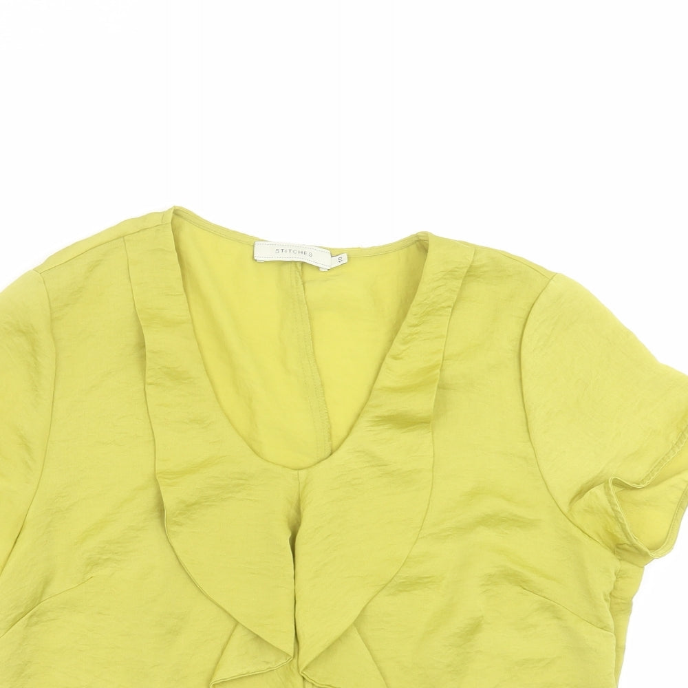 Stitches Womens Green   Basic Blouse Size 10