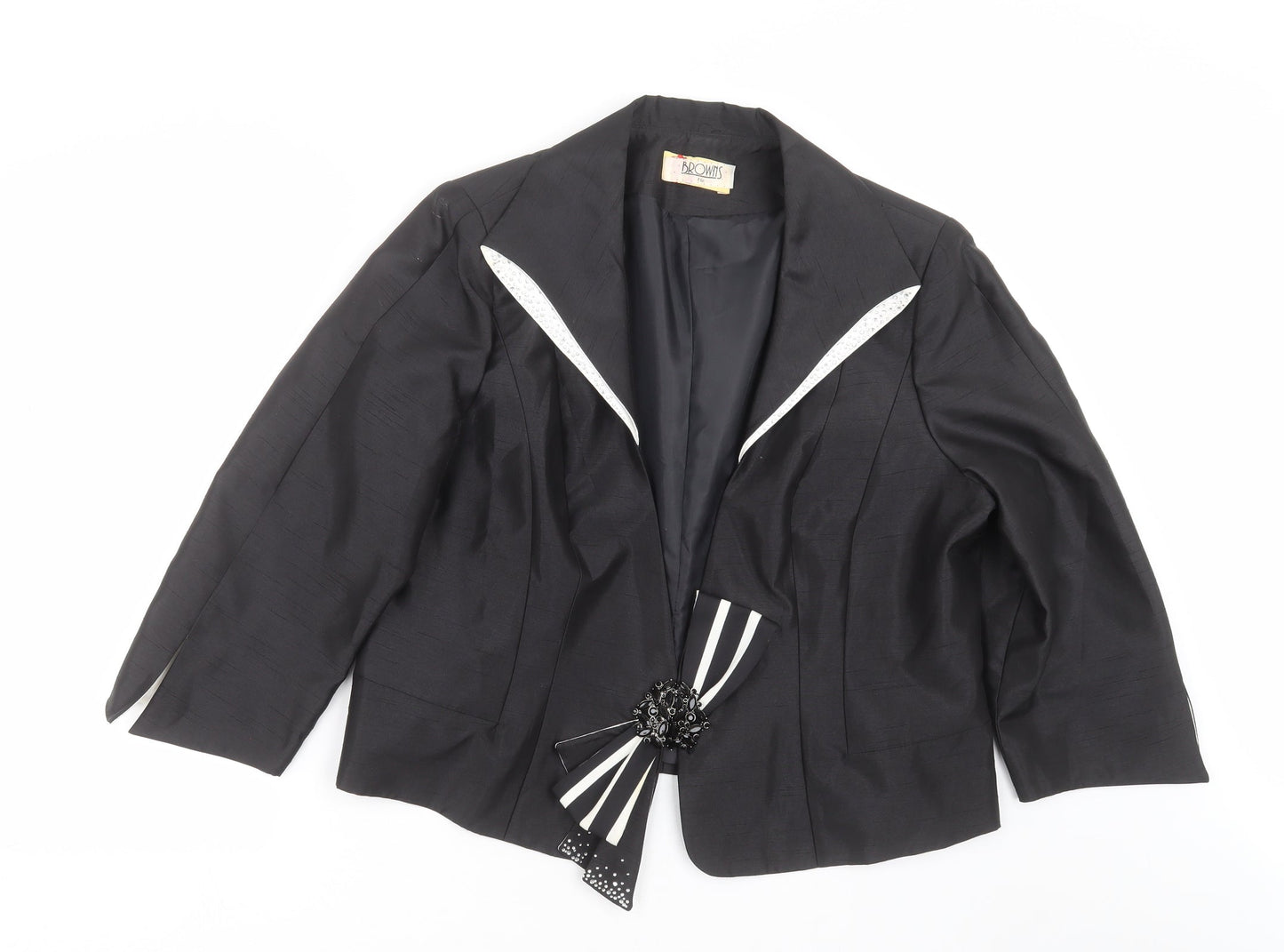 browns & co Womens Black   Jacket Suit Jacket Size 22