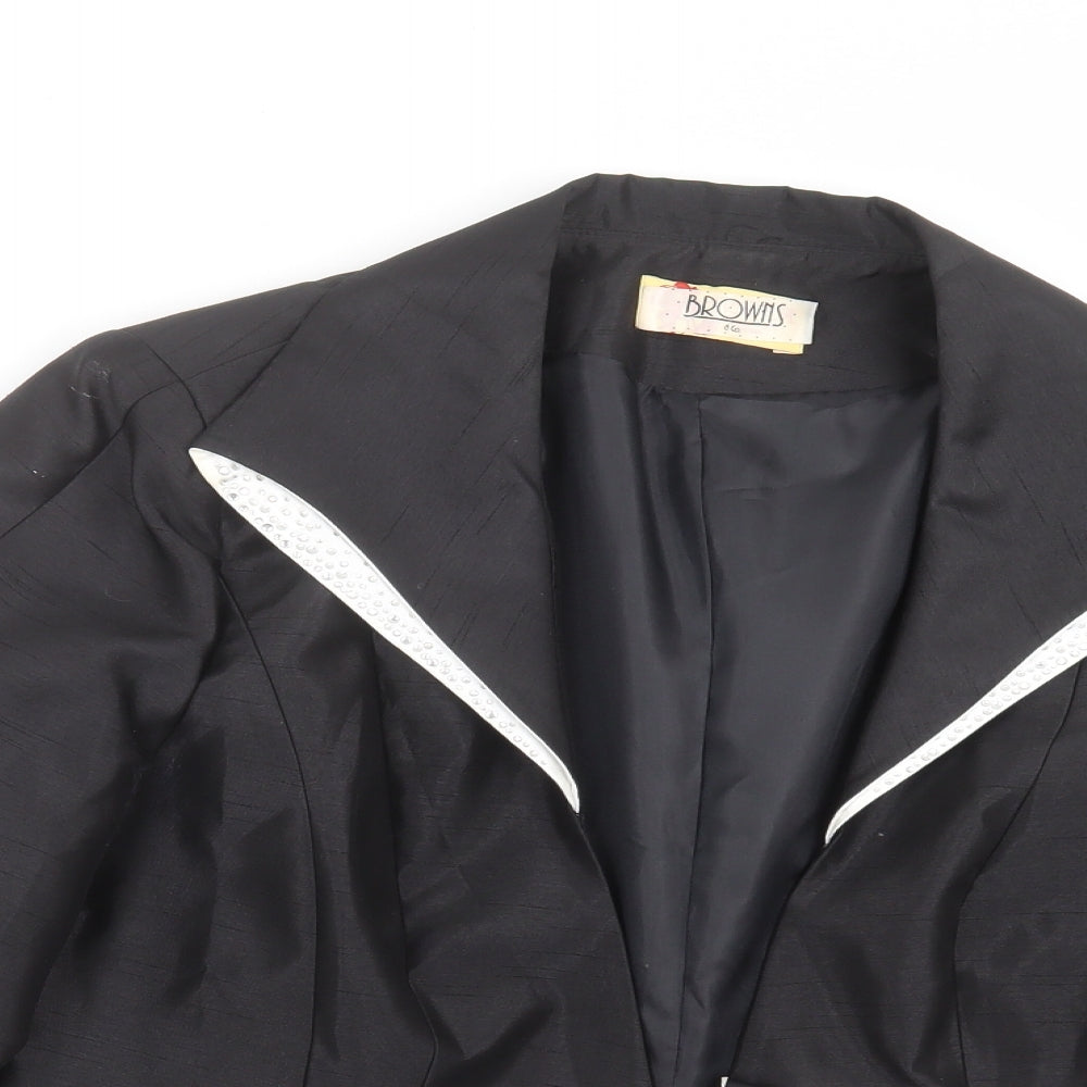 browns & co Womens Black   Jacket Suit Jacket Size 22
