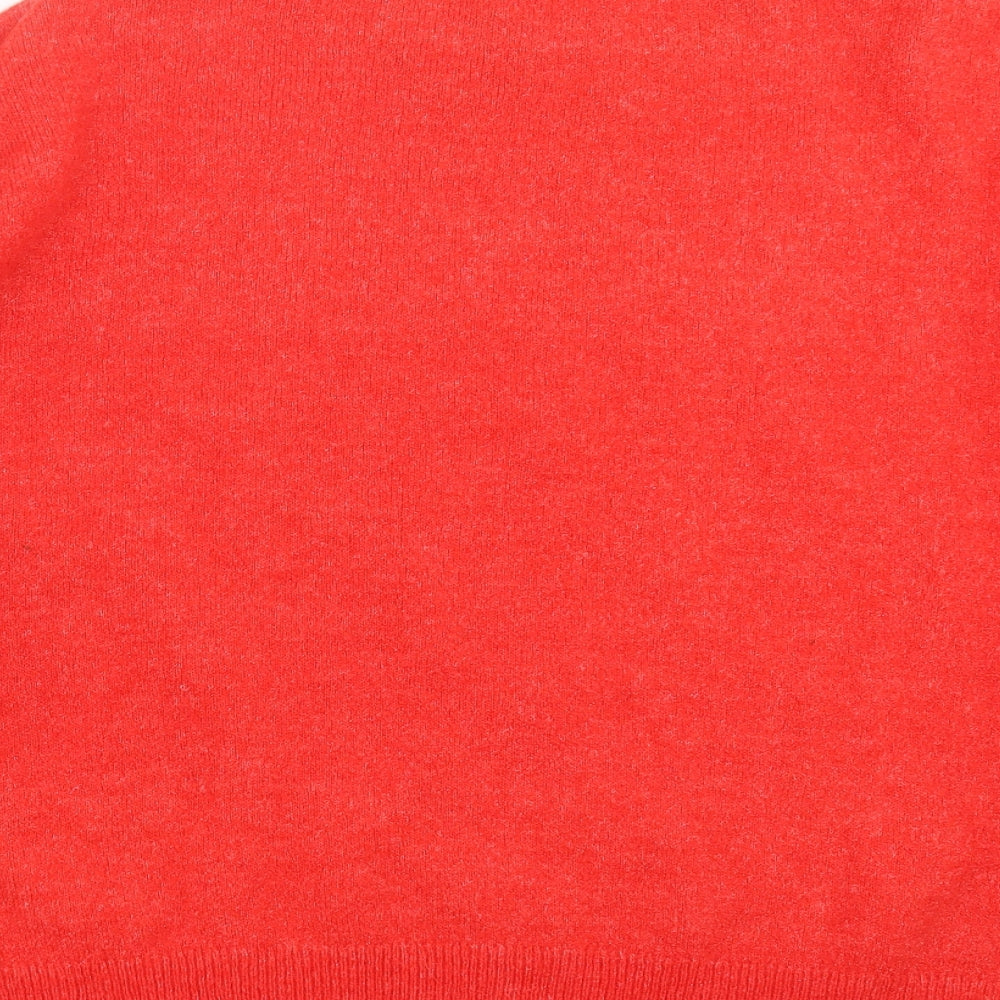 H&M Womens Red  Knit Pullover Jumper Size L  - beaded