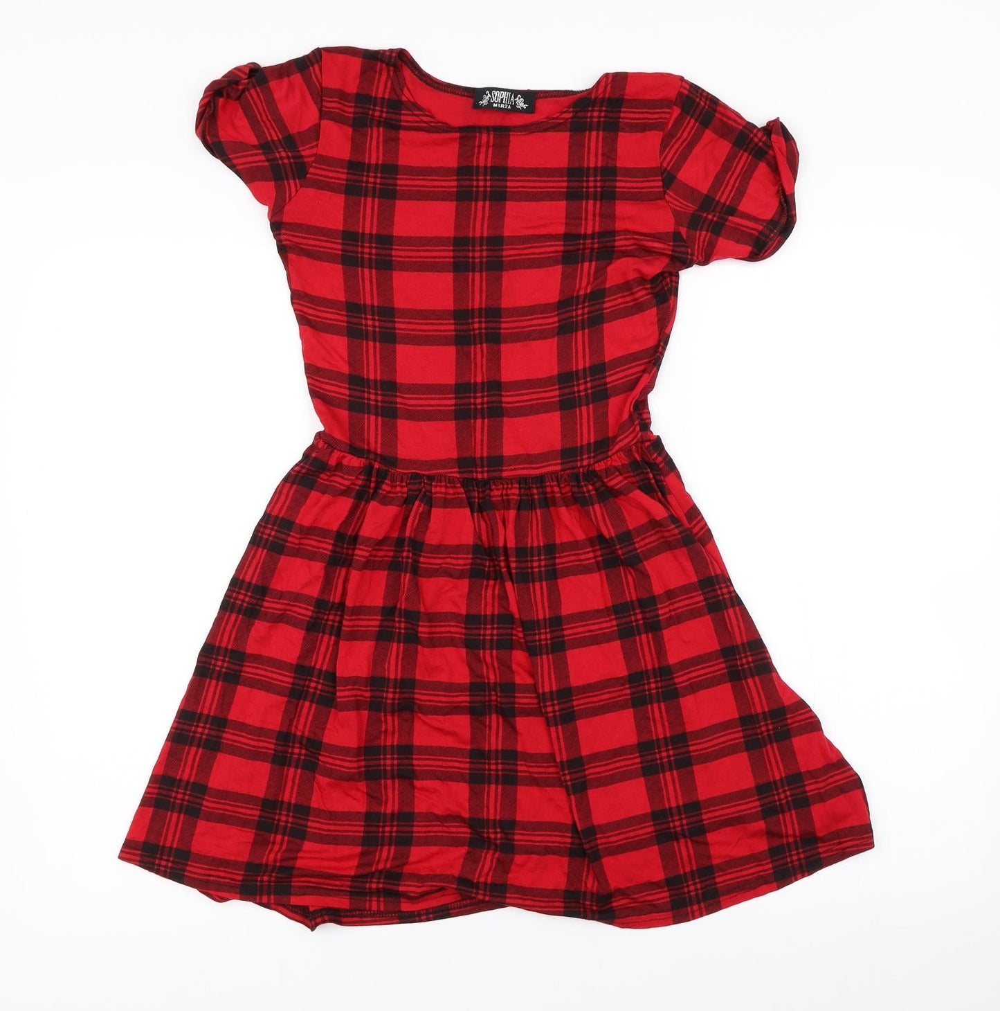 Sophia Mirza Womens Red Check  Mini  Size M