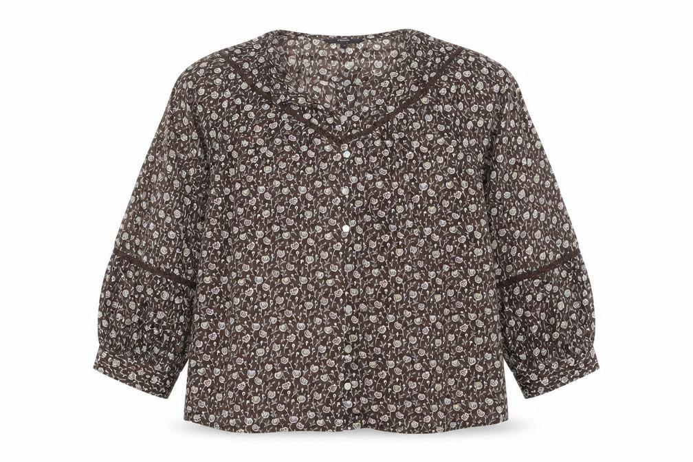 NEXT Womens Brown Floral  Basic Blouse Size 6