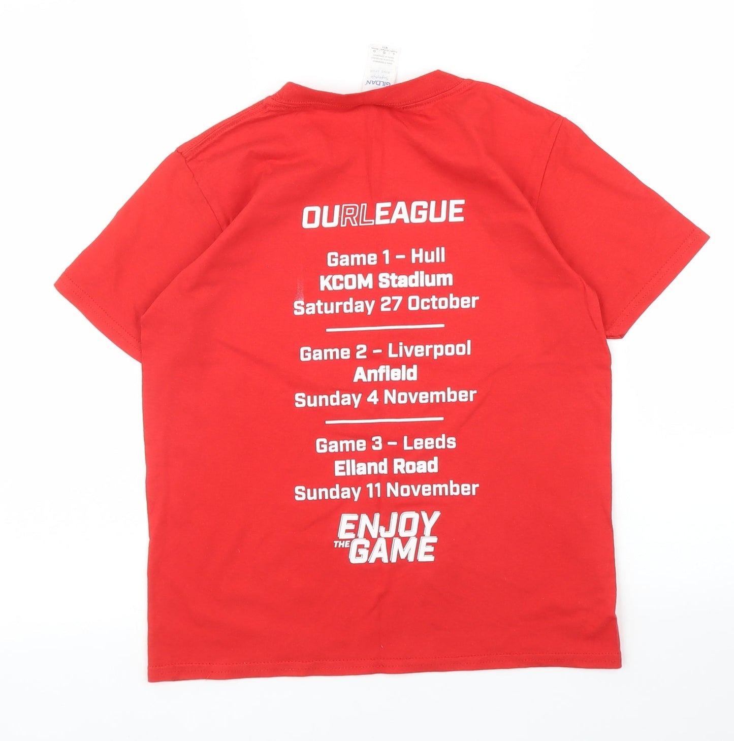 Gildan Boys Red   Basic T-Shirt Size 10 Years