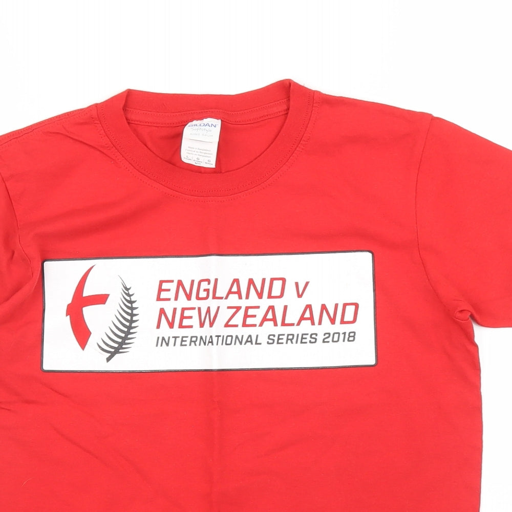 Gildan Boys Red   Basic T-Shirt Size 10 Years