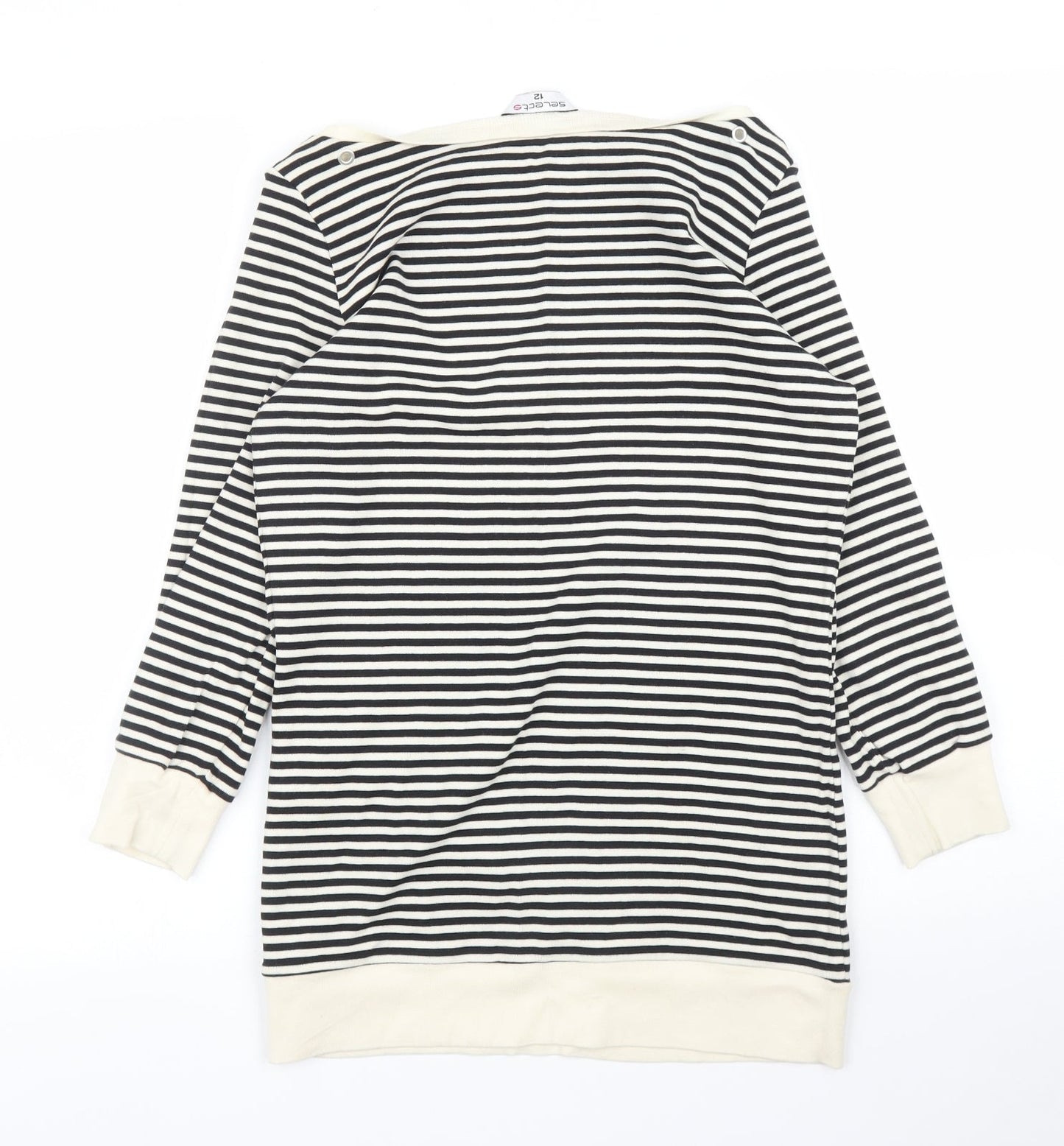 Select Womens White Striped  Tunic Jumper Size 12