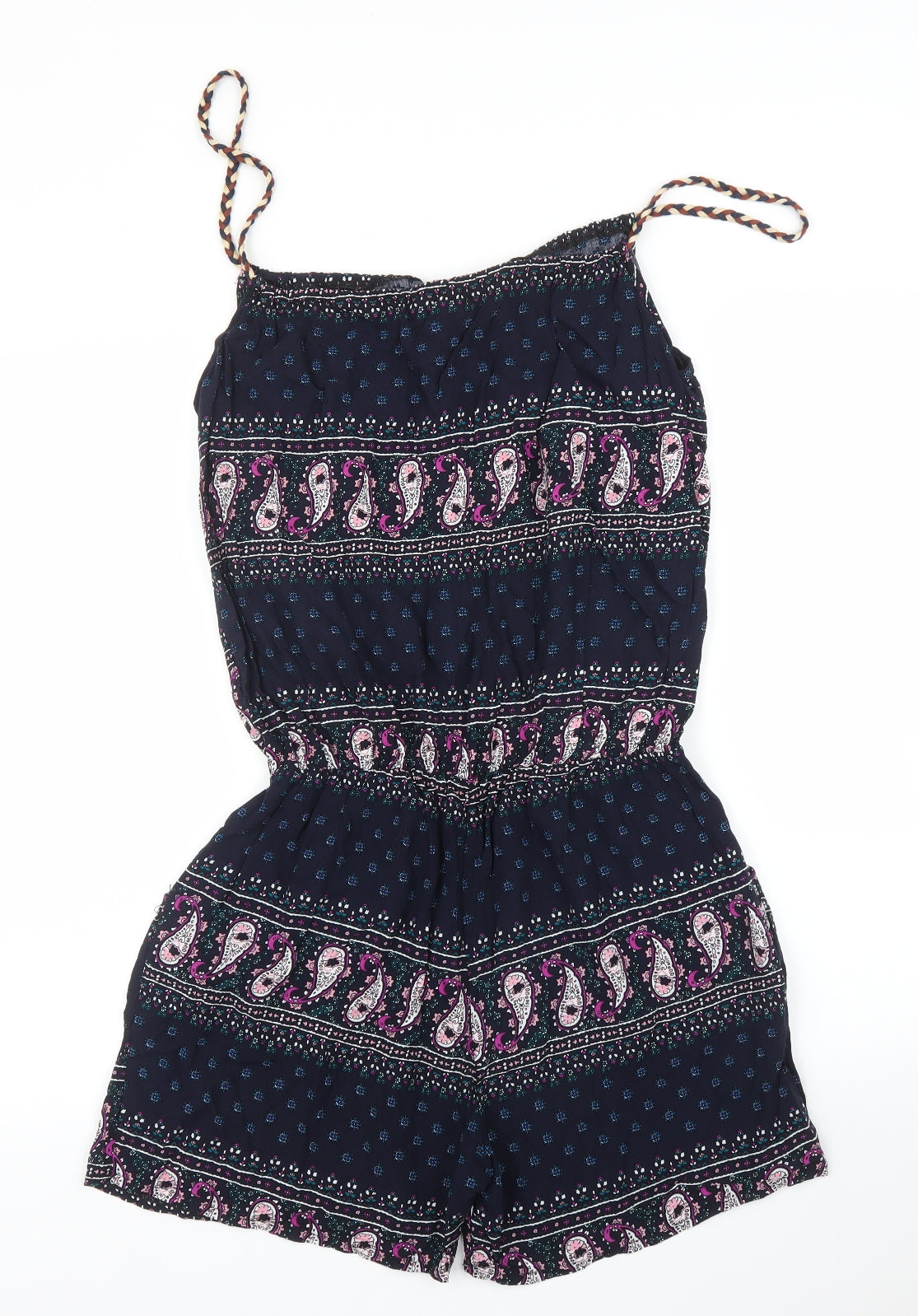 Marco & Co Womens Blue Paisley  Romper One-Piece Size M