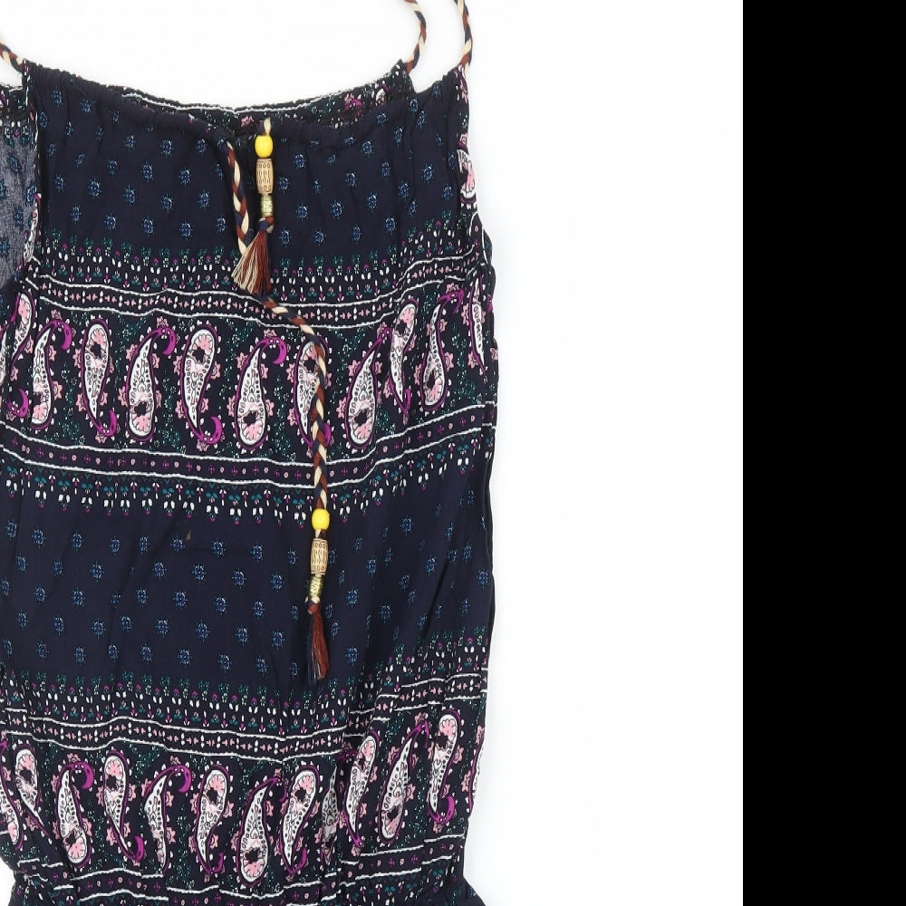 Marco & Co Womens Blue Paisley  Romper One-Piece Size M