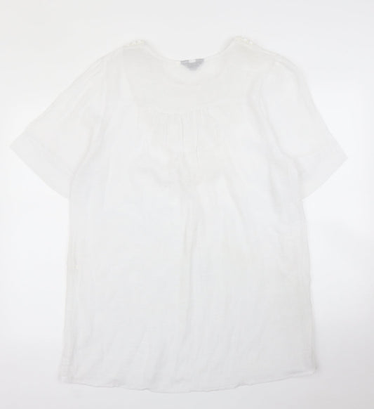 Jin Se Niao Womens White   Tunic Blouse Size XL