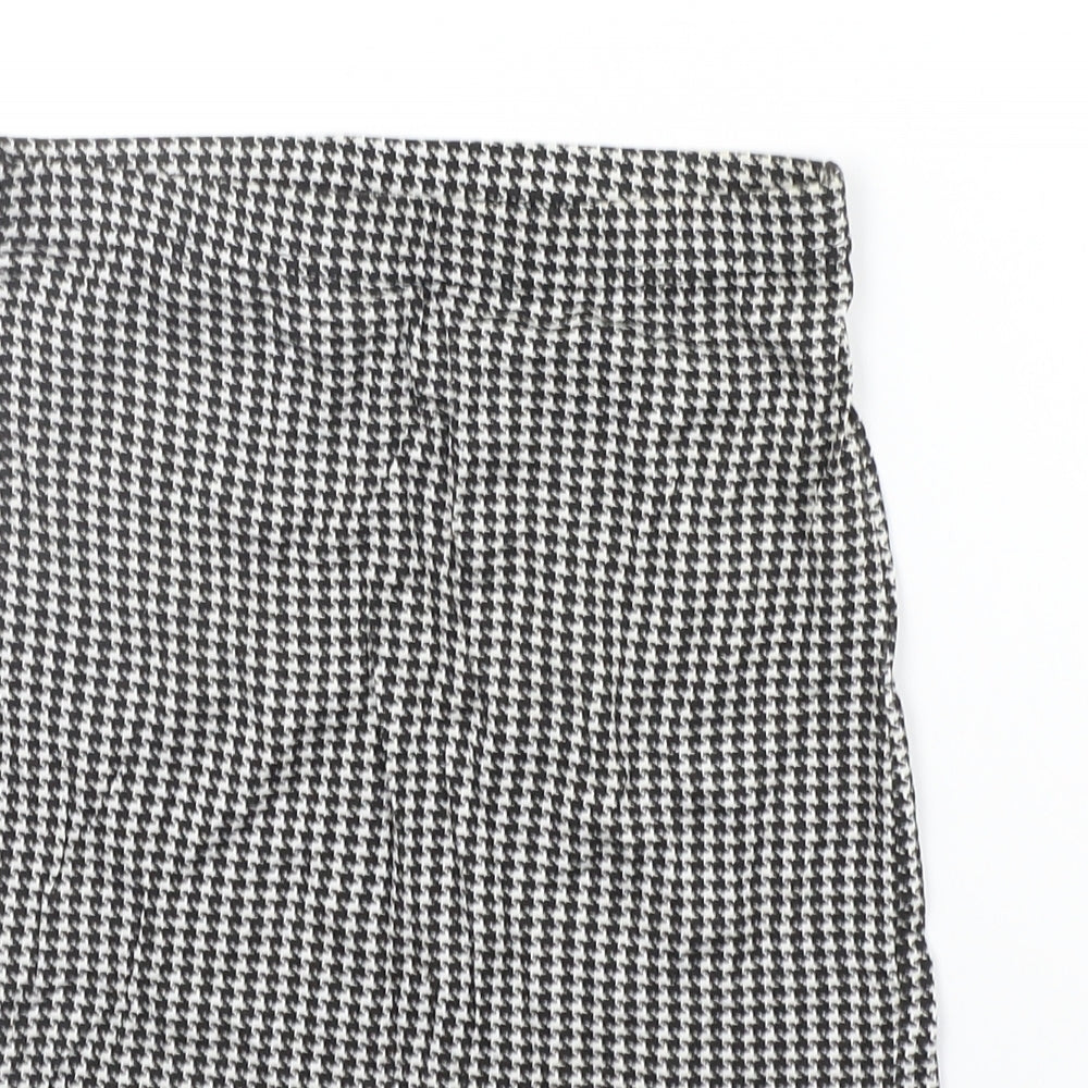 PRETTYLITTLETHING Womens Grey Check  A-Line Skirt Size 8