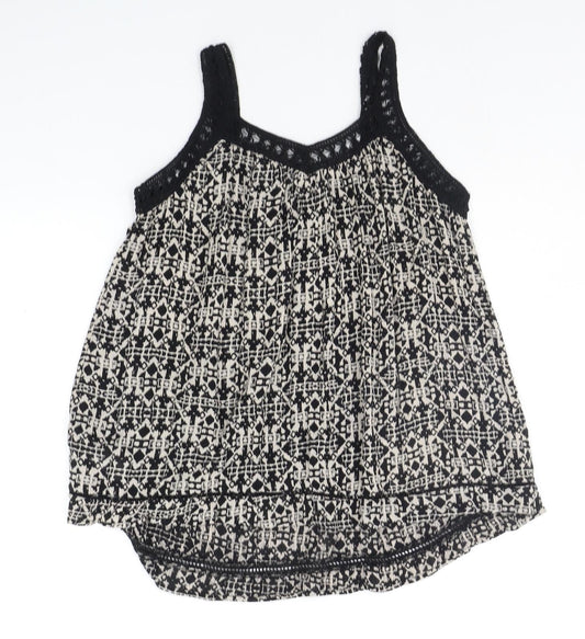 New Look Womens Beige Geometric  Basic Tank Size 8