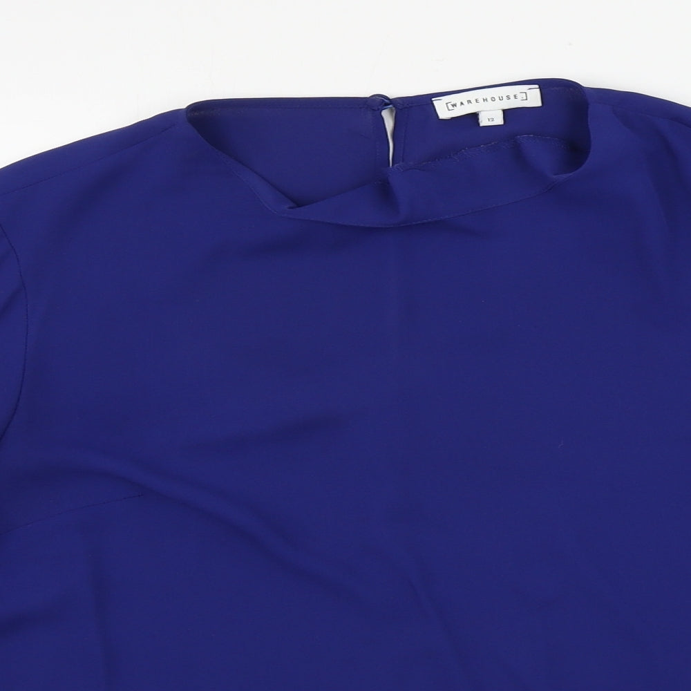 Warehouse Womens Black   Basic Button-Up Size 12