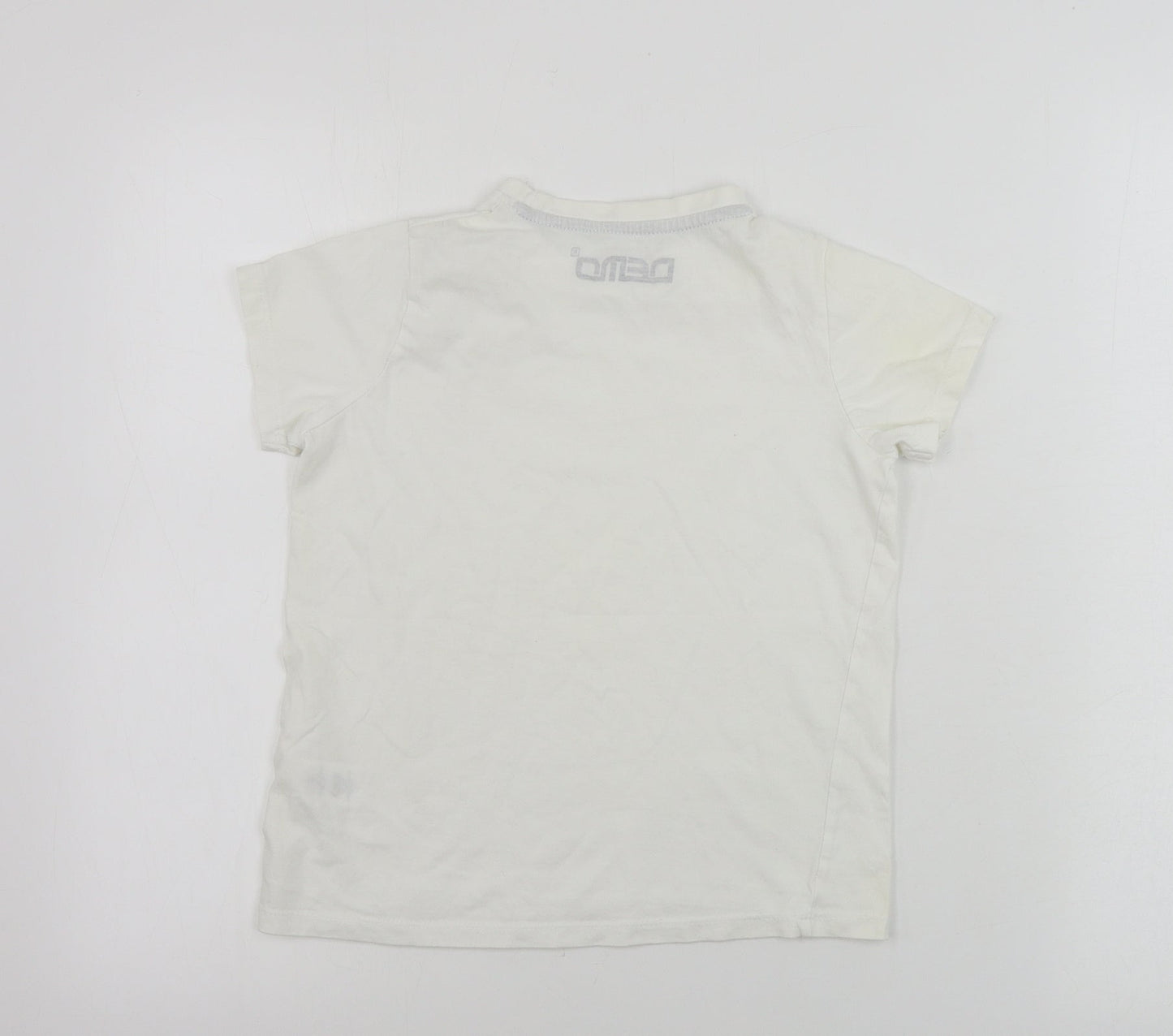 Demo Boys White   Basic T-Shirt Size 7-8 Years