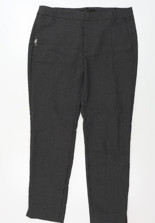 Zara Womens Black Check  Trousers  Size 8 L25 in