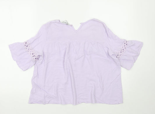 Jaune Rouge Womens Purple   Basic Blouse Size S