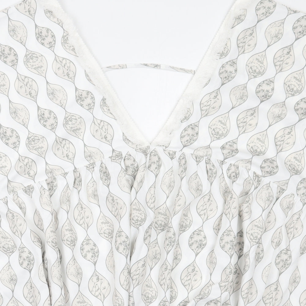 Cupshe Womens White Floral  A-Line  Size S