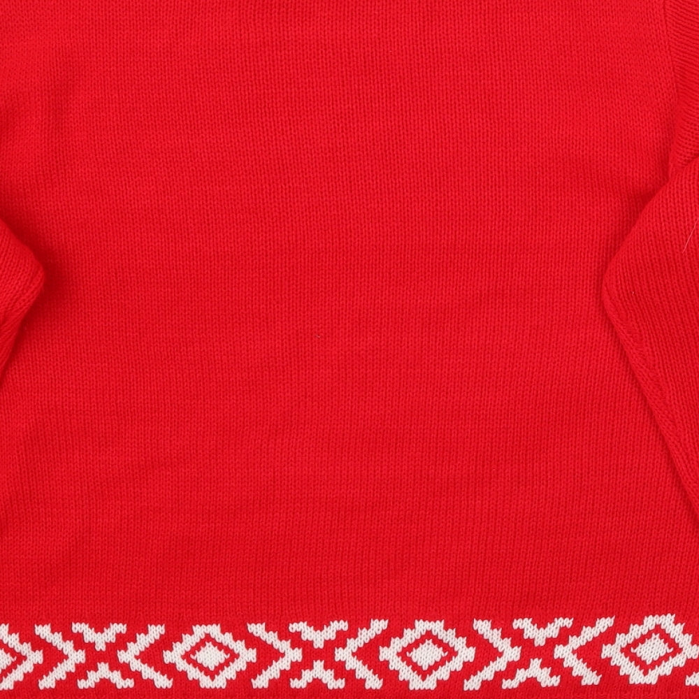 Boohoo Womens Red   Pullover Jumper Size M