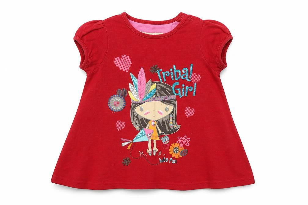 Marks and Spencer Girls Red   Basic T-Shirt Size 12 Months