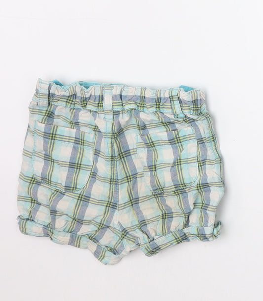 Cherokee Boys Blue Check  Cropped Trousers Size 12-18 Months