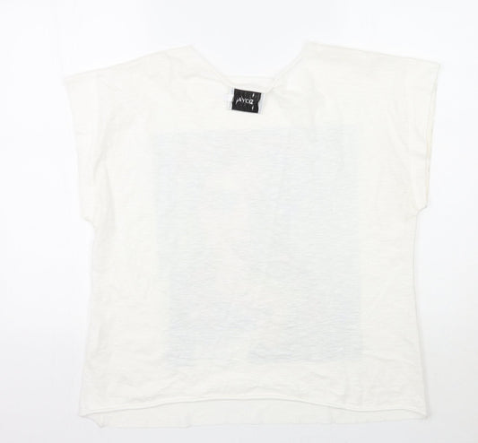 Zoya Womens White   Basic T-Shirt Size L