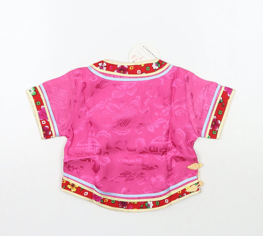 Gole gee Girls Pink Floral  Basic T-Shirt Size 4 Years