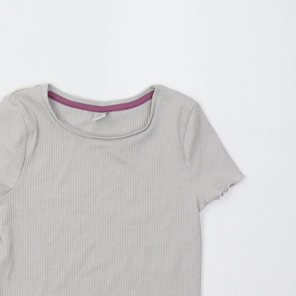 TU Girls Grey   Basic T-Shirt Size 6-7 Years
